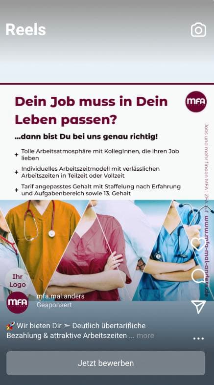 Beispiel Instagram Reel Anzeige