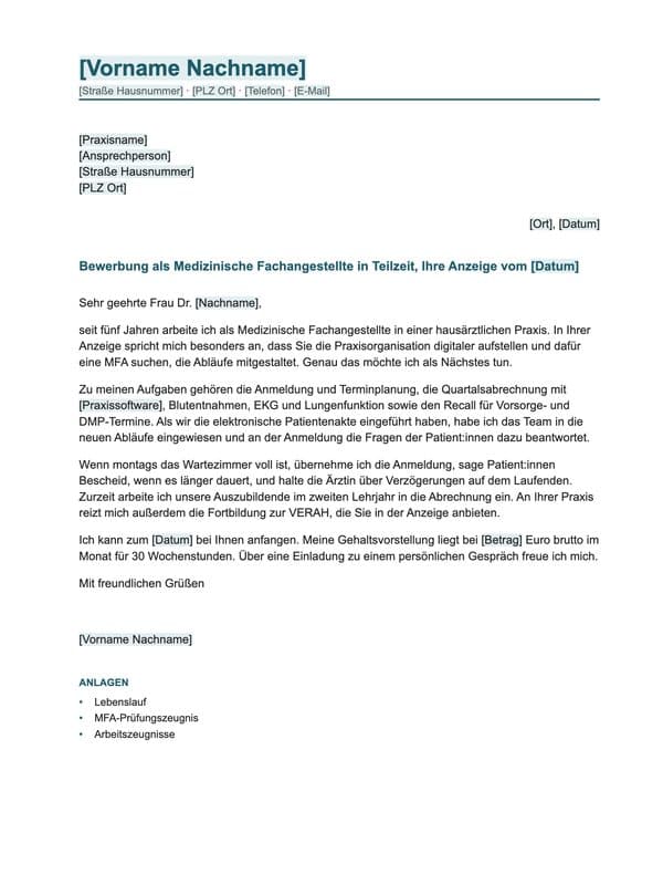 Vorschau: Musteranschreiben für den Praxiswechsel