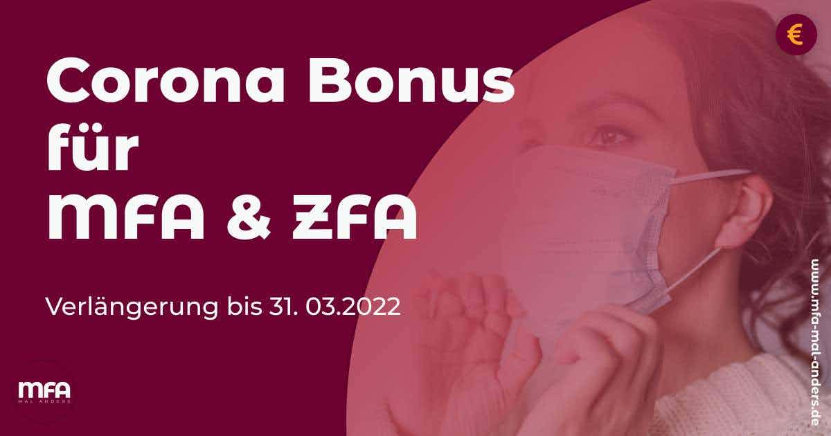 Corona Bonus für MFA & ZFA
